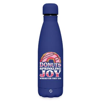 Donut fast food - Matte Insulated Water Bottle 500 ml - dark blue  - Front