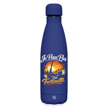 Je peux pas j'ai trottinette - Bouteille isotherme SOFT TOUCH 500 ml - bleu foncé  - Devant