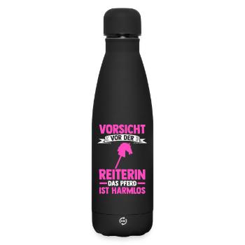 Steckenpferd Hobbyhorse Hobby Horsing - Matte Thermosflasche 500 ml - Schwarz - Vorne