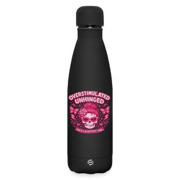 Overstimulated Skull Pink Overstimulated Unhinged - Matte Insulated Water Bottle 500 ml - black - Front
