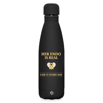 Sensibilisation à l’endométriose Guerrier de l’endo - Bouteille isotherme SOFT TOUCH 500 ml - noir - Devant
