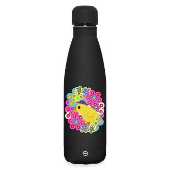 Frühling Retro Küken Huhn Kinder Ostern - Matte Thermosflasche 500 ml - Schwarz - Vorne