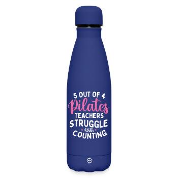 5 sur 4 Professeurs de Pilates Comptant les blagues - Bouteille isotherme SOFT TOUCH 500 ml - bleu foncé  - Devant