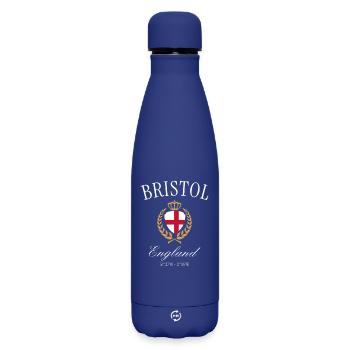 Bristol England Wappen Krone – Reise Souvenir - Matte Thermosflasche 500 ml - Dunkelblau  - Vorne