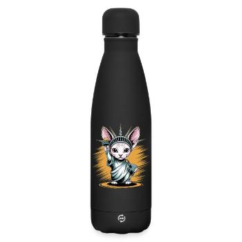 Sphinx Cat Statue of Liberty Artwork - Matte Insulated Water Bottle 500 ml - black - Front