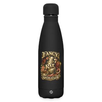 Farbratte Fancy Rat Social Club Großmaus Hausratte - Matte Thermosflasche 500 ml - Schwarz - Vorne