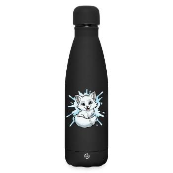Wasser-Splash Fuchscharakter - Matte Thermosflasche 500 ml - Schwarz - Vorne