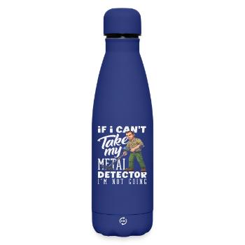 Je ne vais pas sans mon détecteur de métaux - Bouteille isotherme SOFT TOUCH 500 ml - bleu foncé  - Devant