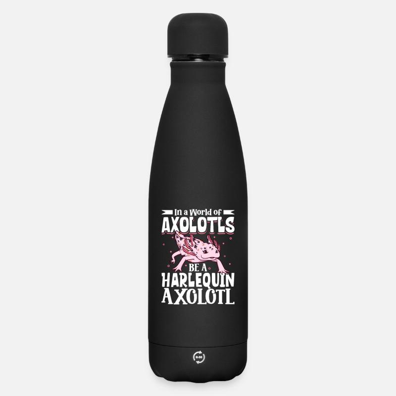 Soyez un Axolotl Arlequin - Bouteille isotherme SOFT TOUCH 500 ml - noir
