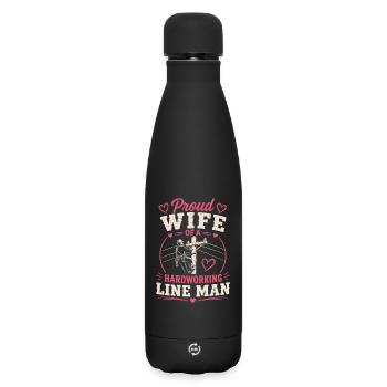 Épouse électricienne Électricien Technologie - Bouteille isotherme SOFT TOUCH 500 ml - noir - Devant