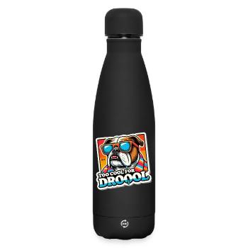 Zu cool zum Sabbern Lustiger Bulldogge - Matte Thermosflasche 500 ml - Schwarz - Vorne