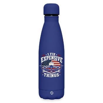 Flugzeugtechniker Instandhaltung Luftfahrt - Matte Thermosflasche 500 ml - Dunkelblau  - Vorne