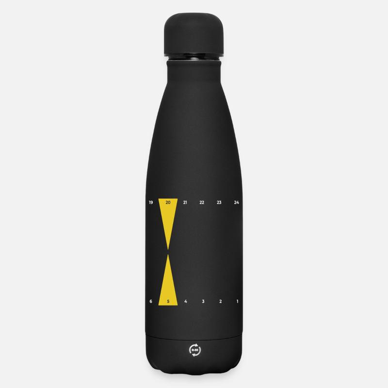 Backgammon | Reines Gold | Golden Point - Matte Thermosflasche 500 ml - Schwarz