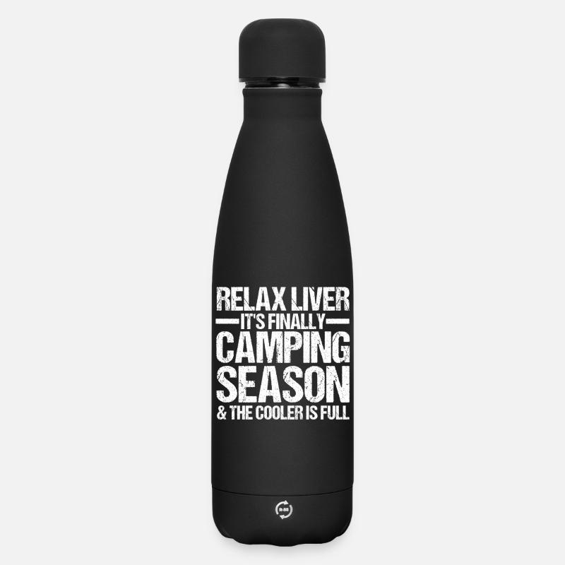Camping Bonfire Camp Life Forest Camper - Matte Thermosflasche 500 ml - Schwarz