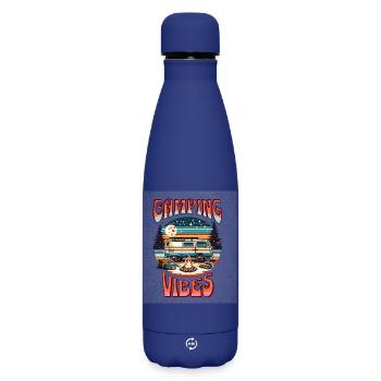Retro Camper Vibes by Campfire - Matte Insulated Water Bottle 500 ml - dark blue  - Front