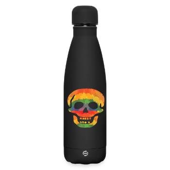 Coloured skull - Matte Insulated Water Bottle 500 ml - black - Front