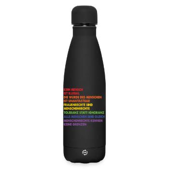 Menschrechte Gleichheit Gleichberechtigung - Matte Thermosflasche 500 ml - Schwarz - Vorne