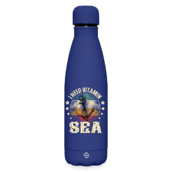 Voilier Bateau à moteur Sailor Ship Captain Anchor - Bouteille isotherme SOFT TOUCH 500 ml - bleu foncé  - Devant