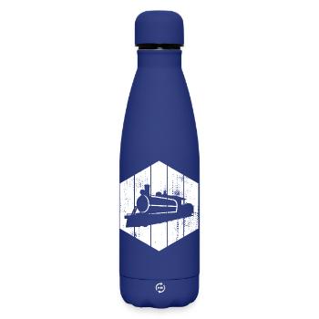Steam locomotive - Matte Insulated Water Bottle 500 ml - dark blue  - Front