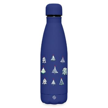 weiße Weihnachten  - Matte Thermosflasche 500 ml - Dunkelblau  - Vorne
