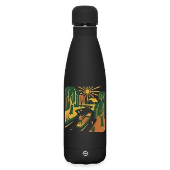 Retro Vintage Nature - Matte Insulated Water Bottle 500 ml - black - Front