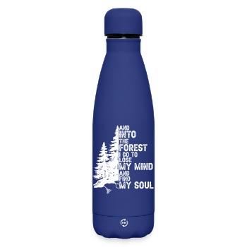 Forest Mind Soul Quest - Matte Insulated Water Bottle 500 ml - dark blue  - Front