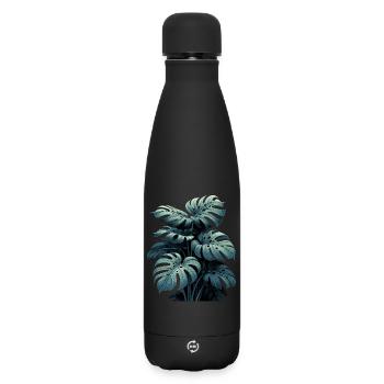 Cadeau de la forêt tropicale Monstera deliciosa - Bouteille isotherme SOFT TOUCH 500 ml - noir - Devant