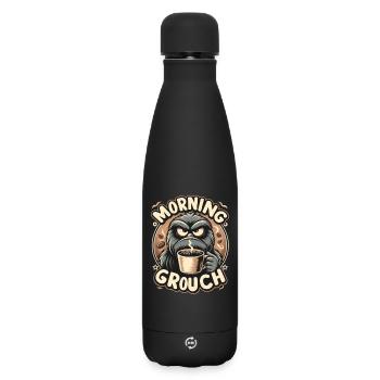 Morning grouch - Matte Insulated Water Bottle 500 ml - black - Front