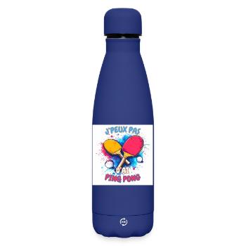 Colorful Ping Pong Unleashed - Matte Insulated Water Bottle 500 ml - dark blue  - Front