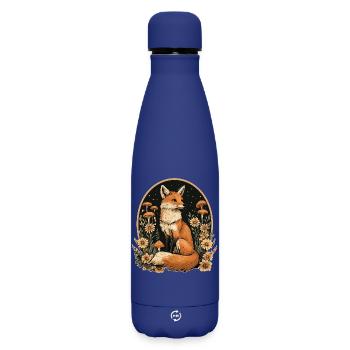 Fuchs Wald Pilze - Matte Thermosflasche 500 ml - Dunkelblau  - Vorne