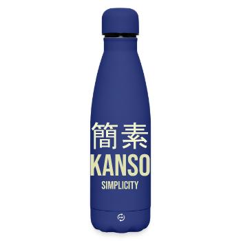 Kanji Simplicité Épurée - Bouteille isotherme SOFT TOUCH 500 ml - bleu foncé  - Devant