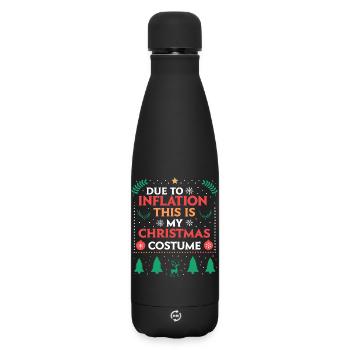 Christmas Inflation Costume - Matte Insulated Water Bottle 500 ml - black - Front