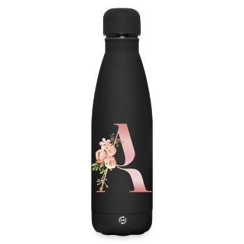 Monogramme A Florale Pastel - Bouteille isotherme SOFT TOUCH 500 ml - noir - Devant