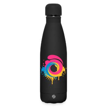 A colorful swirl - Matte Insulated Water Bottle 500 ml - black - Front