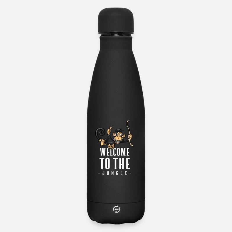 Jungle Monkey Bienvenue Design - Bouteille isotherme SOFT TOUCH 500 ml - noir