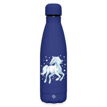 Cheval avec des étoiles - Bouteille isotherme SOFT TOUCH 500 ml - bleu foncé  - Devant