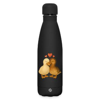Canard bon, amour bon – canards câlins - Bouteille isotherme SOFT TOUCH 500 ml - noir - Devant