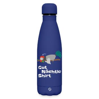 Chemise de nuit motif coq, pyjama, cadeau - Bouteille isotherme SOFT TOUCH 500 ml - bleu foncé  - Devant