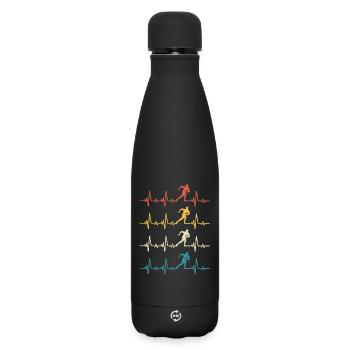 Rugby heartbeat retro rugby - Bouteille isotherme SOFT TOUCH 500 ml - noir - Devant