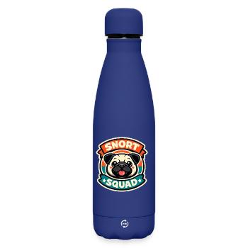 Snort Squad - Bouledogue français ronflant - Bouteille isotherme SOFT TOUCH 500 ml - bleu foncé  - Devant