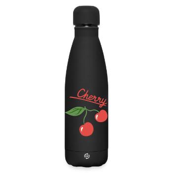 Cherry Fruit Summer Design - Matte Insulated Water Bottle 500 ml - black - Front