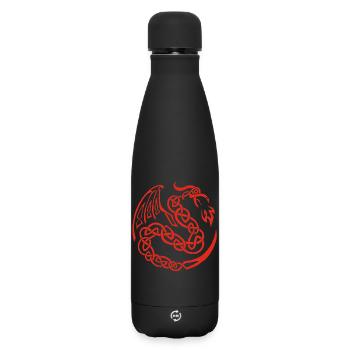 Roter keltischer Drache - Matte Thermosflasche 500 ml - Schwarz - Vorne