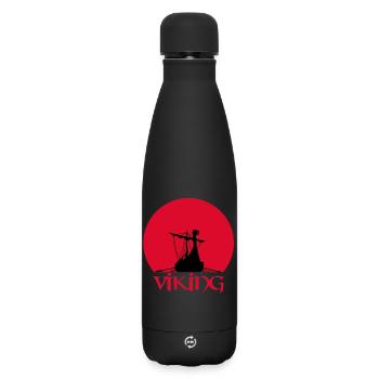 Wikinger-Langschiff - Matte Thermosflasche 500 ml - Schwarz - Vorne