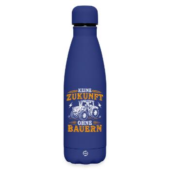 No future without farmers agriculture tractor - Matte Insulated Water Bottle 500 ml - dark blue  - Front