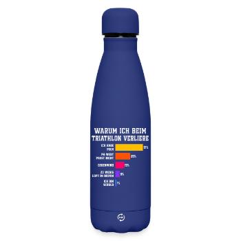 Warum ich beim Triathlon verliere Triathlon - Matte Thermosflasche 500 ml - Dunkelblau  - Vorne