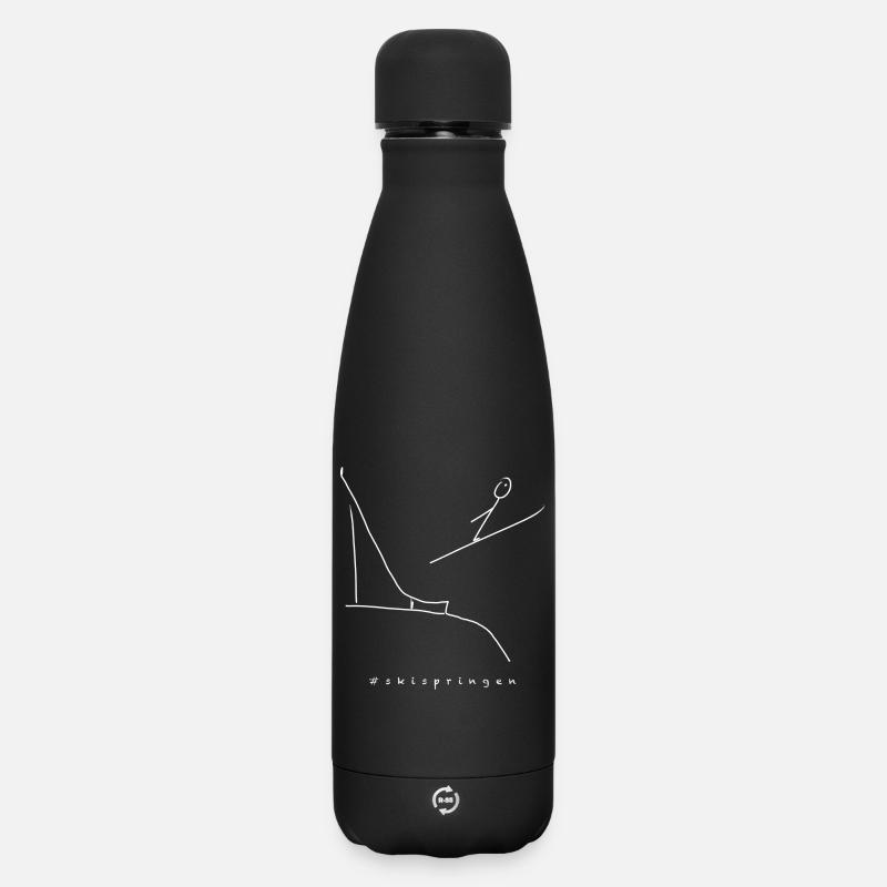 ski jumping - Matte Insulated Water Bottle 500 ml - black