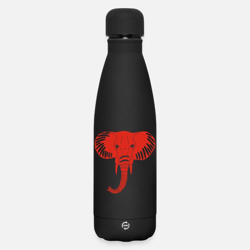 Tête d'éléphant rouge - Bouteille isotherme SOFT TOUCH 500 ml - noir