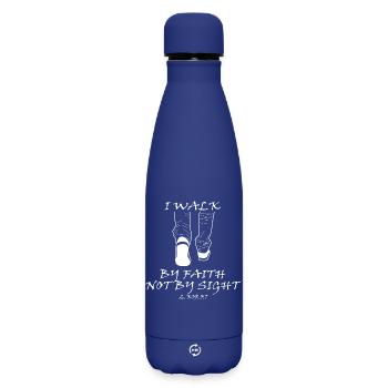 Inspirational sneaker message - Matte Insulated Water Bottle 500 ml - dark blue  - Front