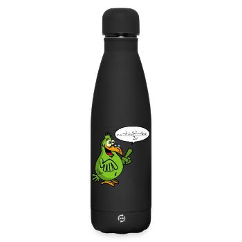 Smart bird - Matte Insulated Water Bottle 500 ml - black - Front