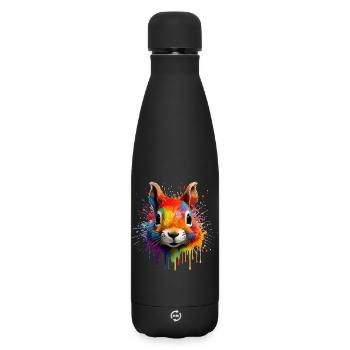 Colorful Squirrel - Matte Insulated Water Bottle 500 ml - black - Front